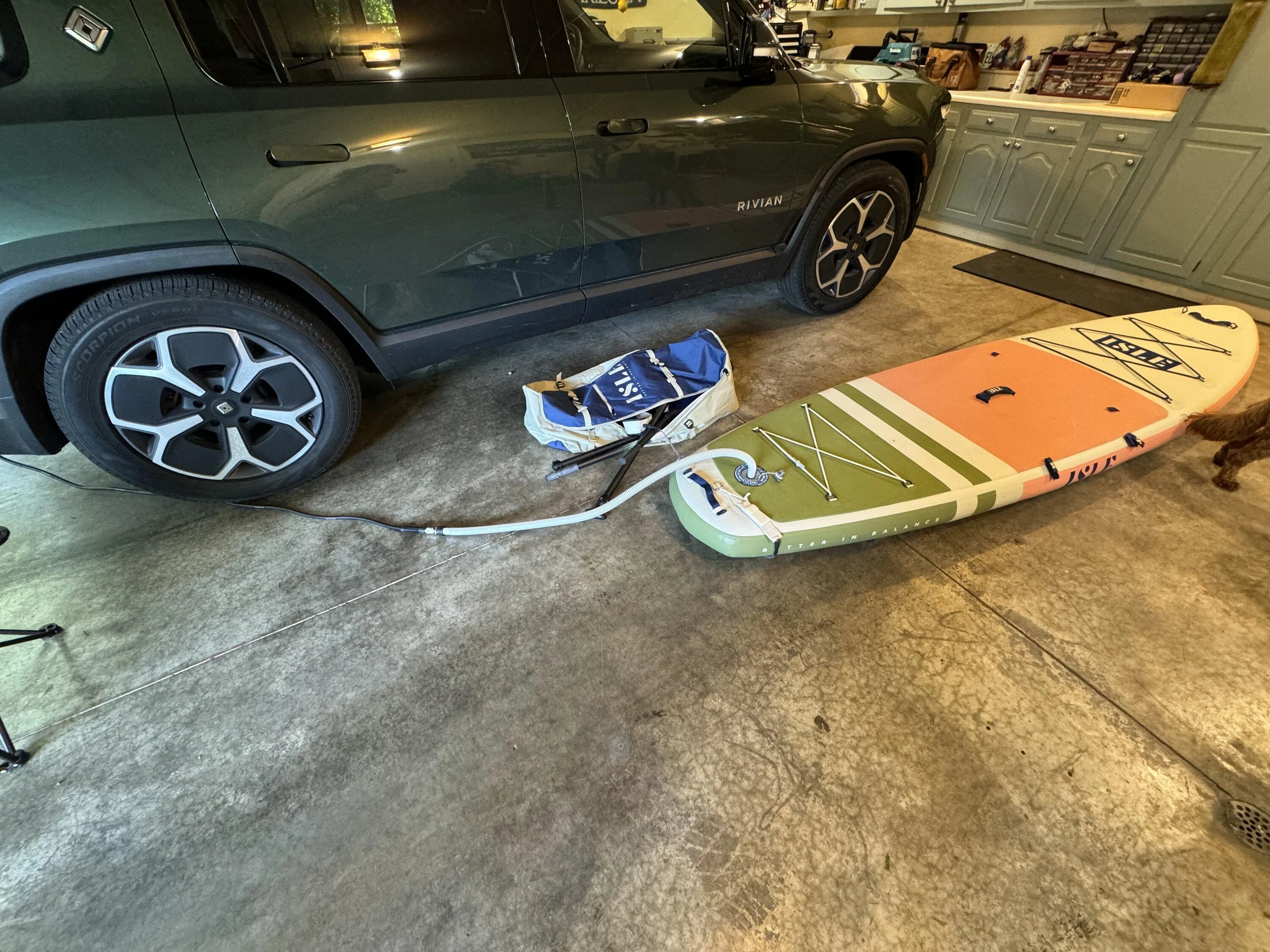 Rivian R1T R1S Adventure vehicle/paddle board inflator IMG_2298