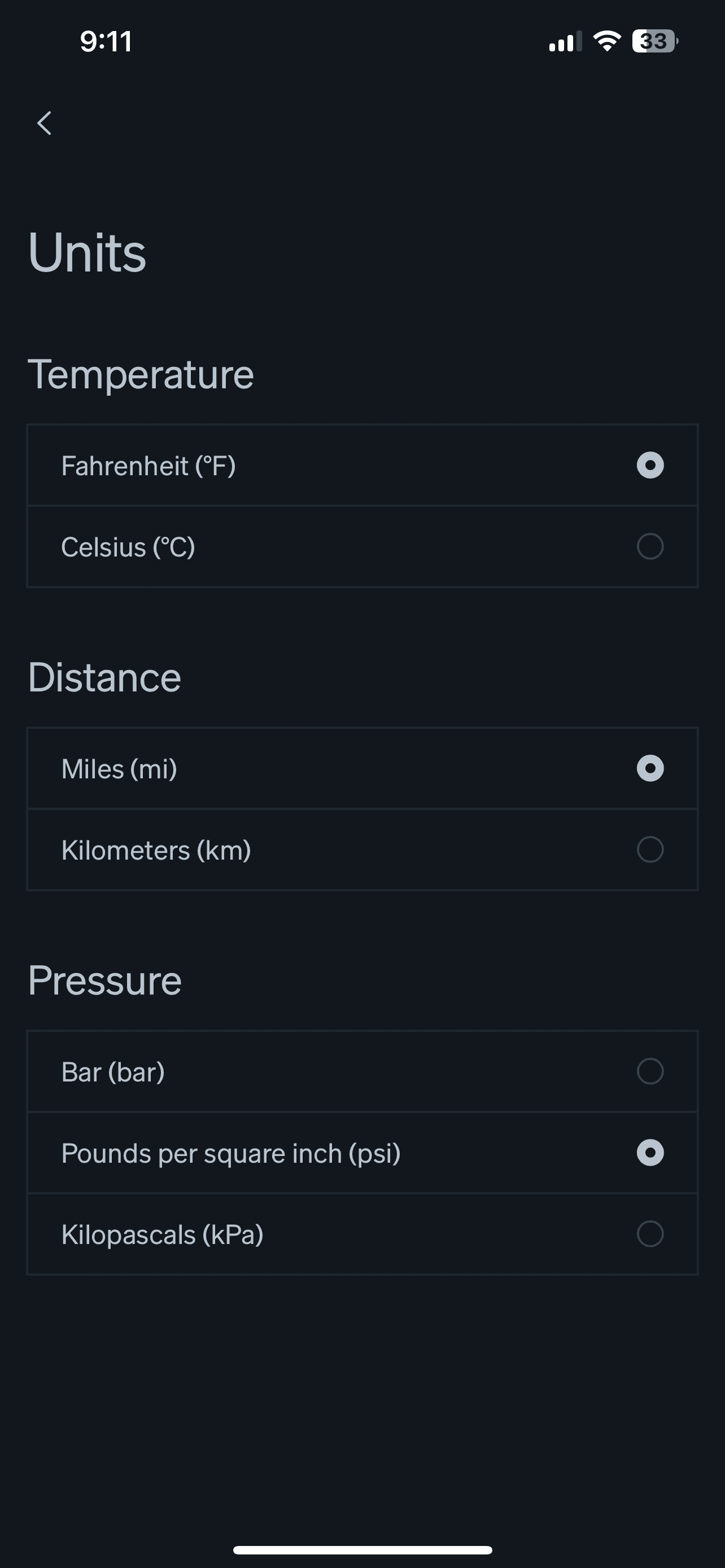 Rivian R1T R1S App refresh showing wrong units IMG_7904