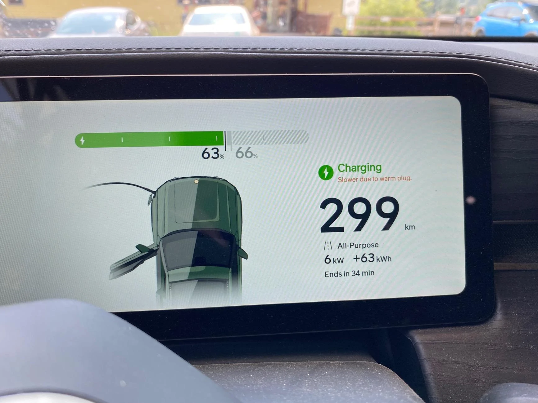 Rivian R1T R1S slower charging due to warm plug IMG_6992