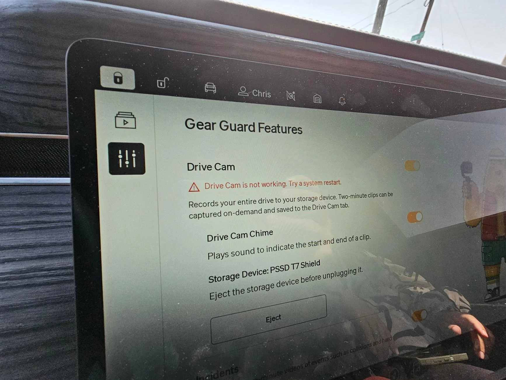 Rivian R1T R1S Drivecam requiring Infotainment reset since updating 1000004504