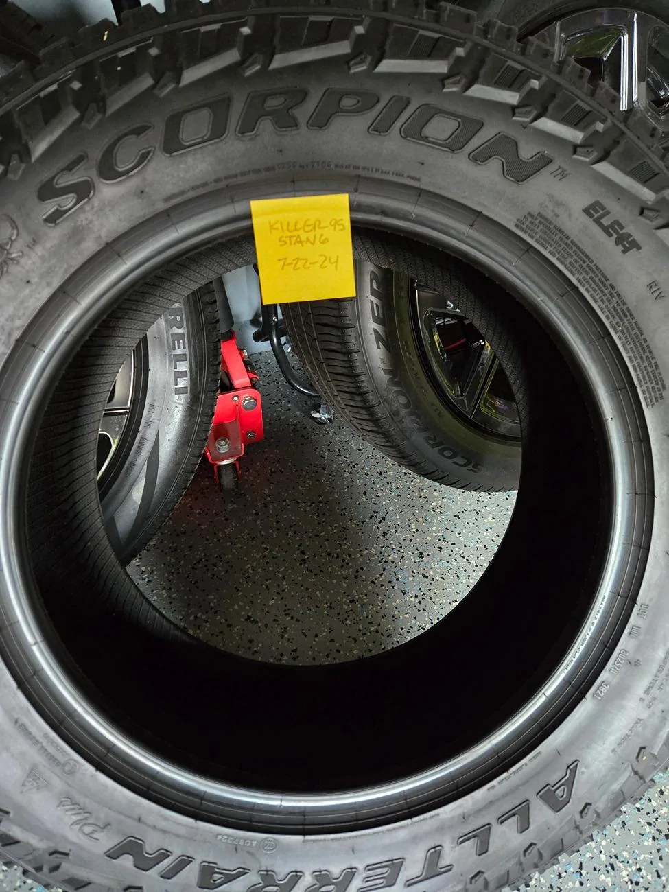 Rivian R1T R1S 20 inch AT Scorpion tire and jack kit. 20240722_064355