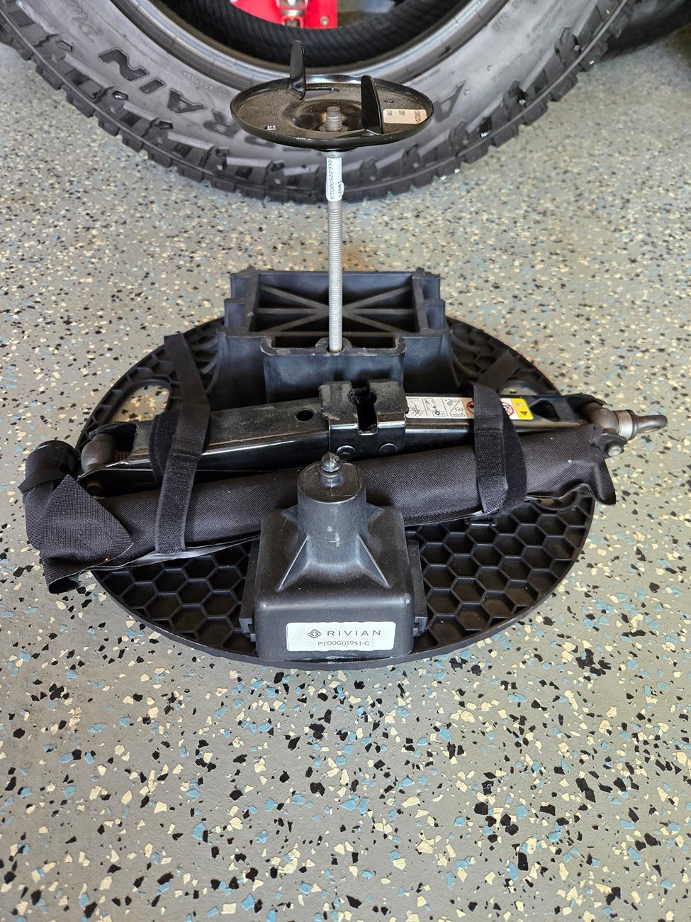 Rivian R1T R1S 20 inch AT Scorpion tire and jack kit. 20240721_085050