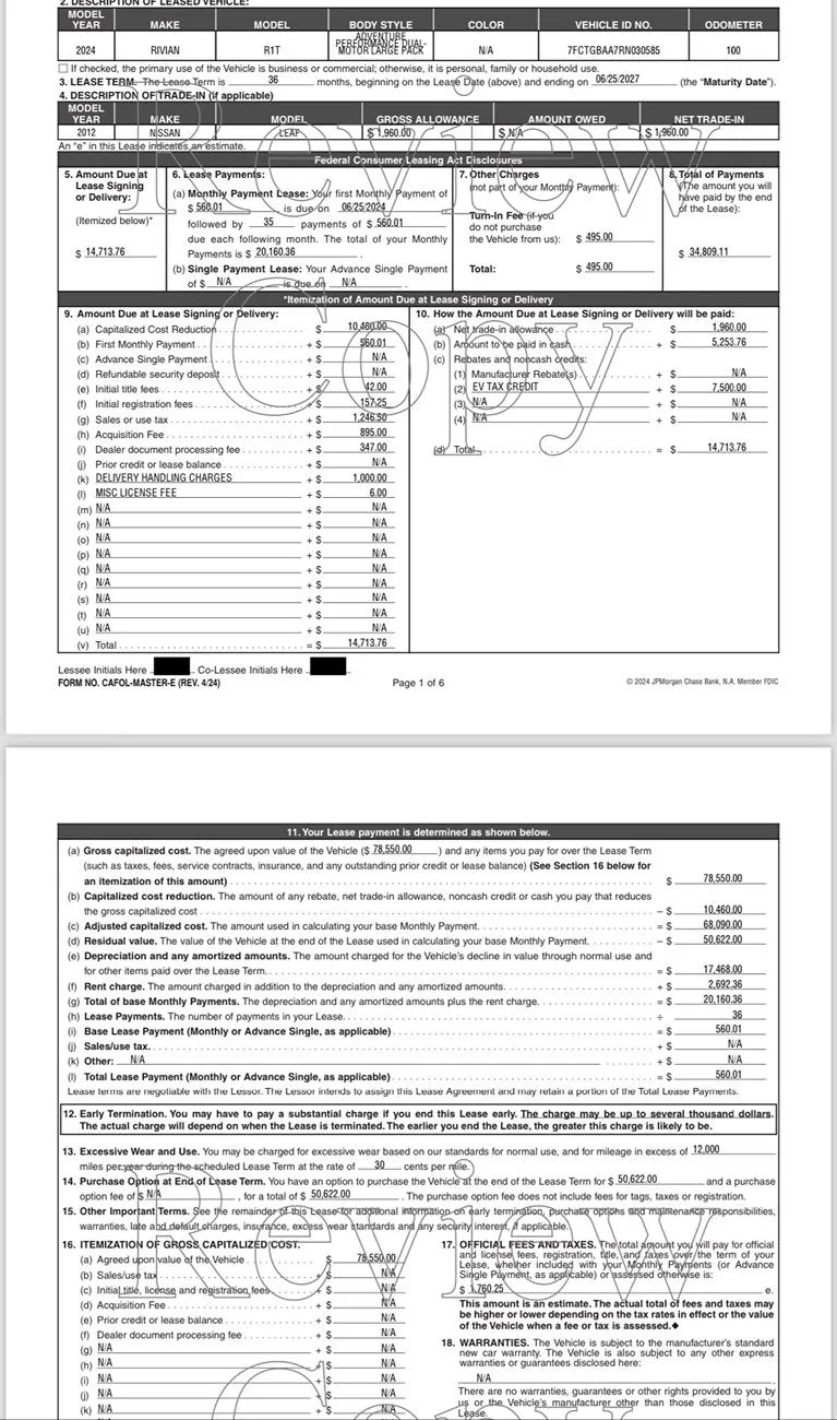 Rivian R1T R1S Leasing Residual Values IMG_1881