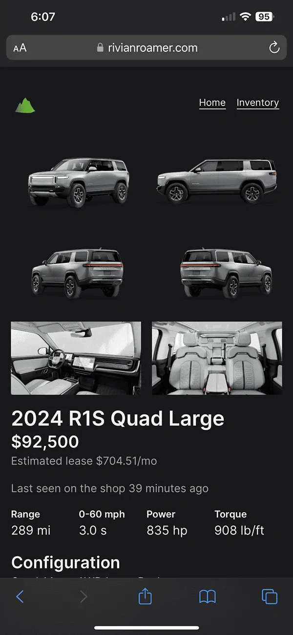Rivian R1T R1S Official update: pre-order price voucher does not apply to custom configurations IMG_5698