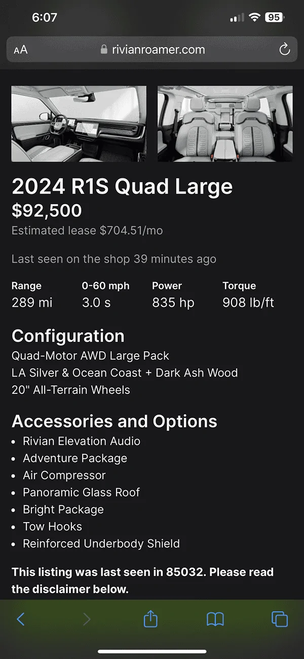 Rivian R1T R1S Official update: pre-order price voucher does not apply to custom configurations IMG_5699