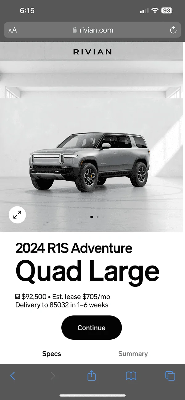 Rivian R1T R1S Official update: pre-order price voucher does not apply to custom configurations IMG_5700