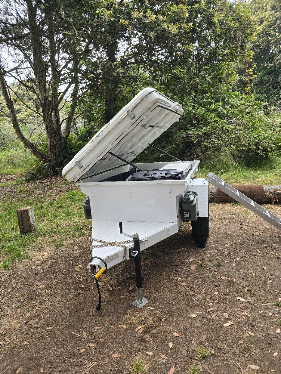 Rivian R1T R1S Fort Bragg Camping Trip - 2mi/Kwh pulling my camp trailer 20240726_082428