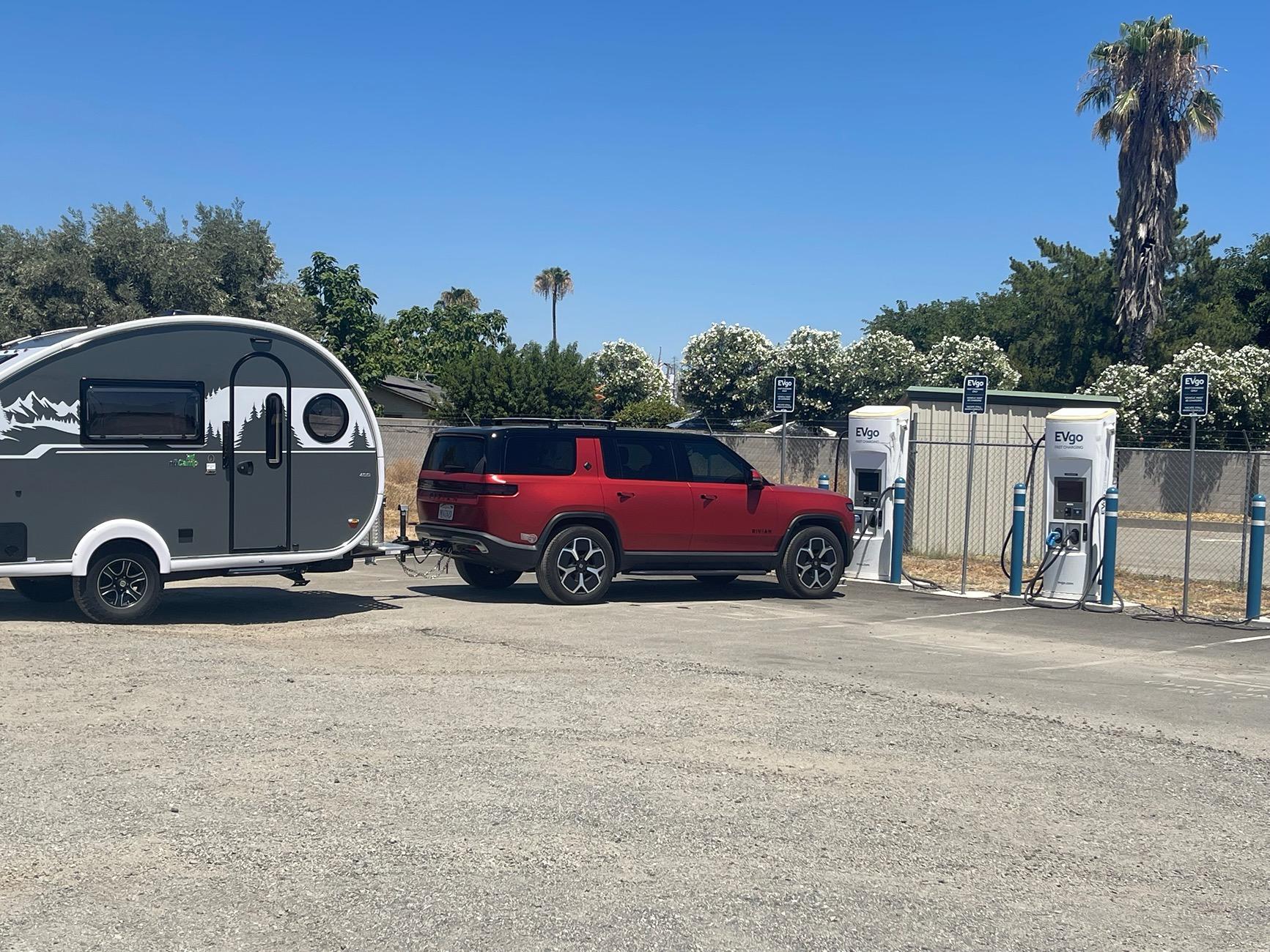 Rivian R1T R1S Fort Bragg Camping Trip - 2mi/Kwh pulling my camp trailer IMG_7766
