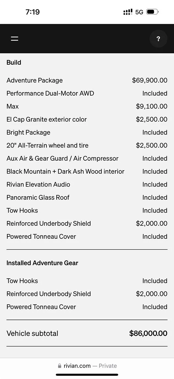 Rivian R1T R1S For Sale: 2023 Dual Max Performance IMG_4437EE01678F-1