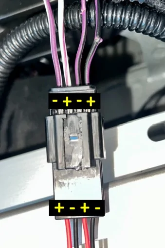 Rivian R1T R1S Teardown: R1S Audio Unit under drivers seat and speaker harness pinnout. Sub Connector 1