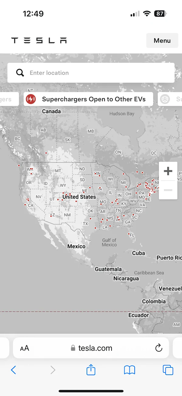 Rivian R1T R1S RAN Rivian Charging Stations Locations Map via Google Maps IMG_3550