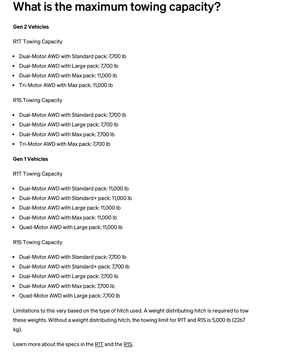 Rivian R1T R1S Rivian R1T Large Official Maximum Towing Capacity Lowered to 7,700 lbs GUdzaLBXYAAju-1