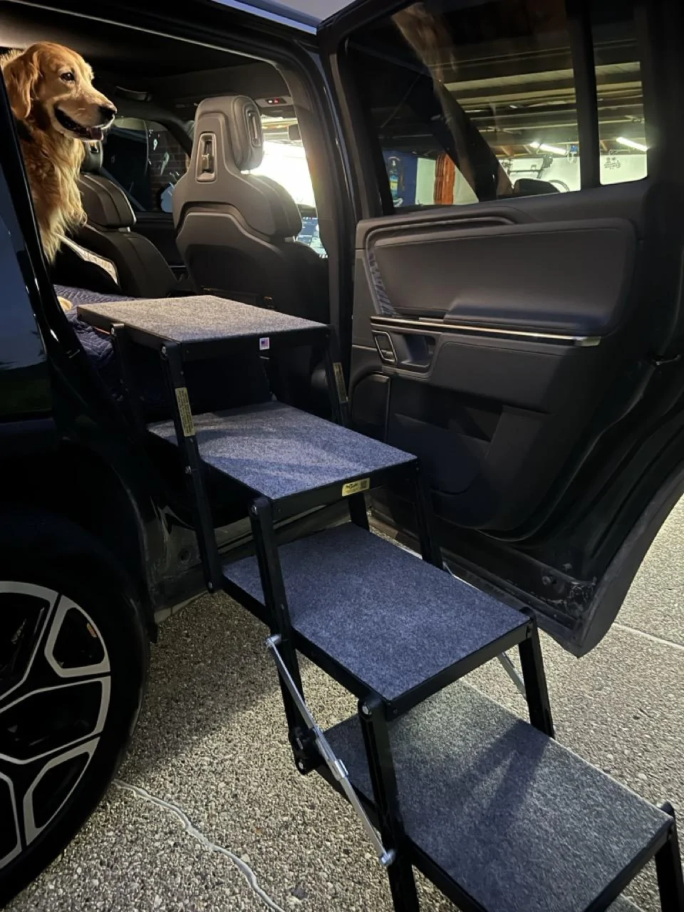 Rivian R1T R1S Dog steps for R1S? dog accomplished