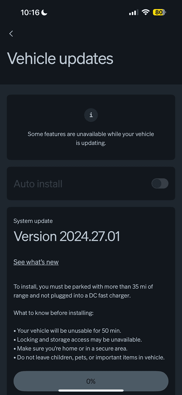 Rivian R1T R1S 2024.27.1 and 2024.27.30 Update are rolling out for Gen1 and Gen2 IMG_1624