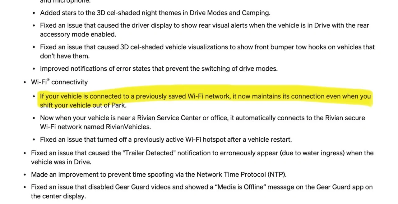 Rivian R1T R1S 2024.27.01 Issue: WiFi Tethering not working 1723748014275-y0