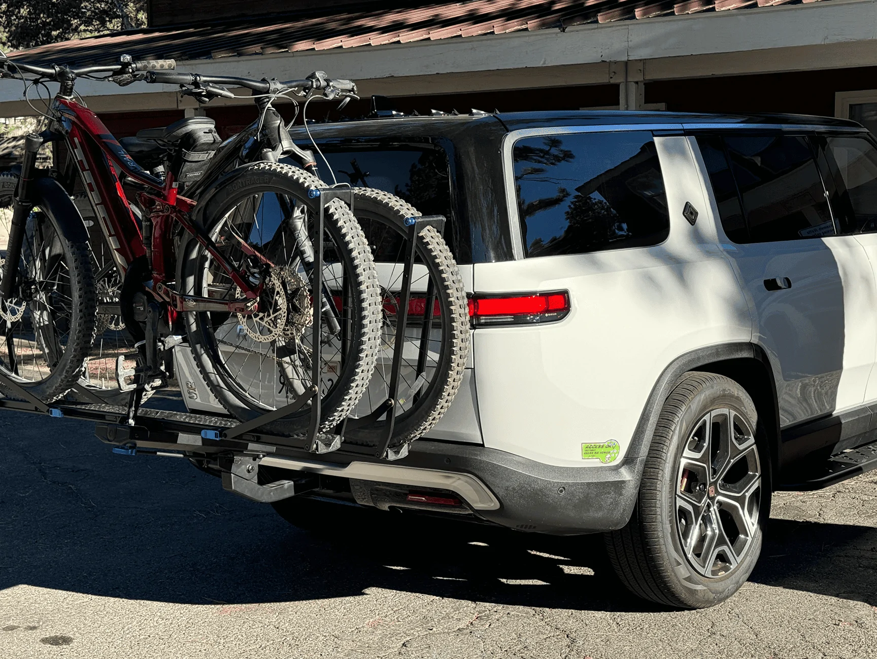 Rivian R1T R1S Round Trip to Mammoth from South OC w/ Hitch Mounted Bike Rack Screenshot 2024-08-15 at 11.42.28