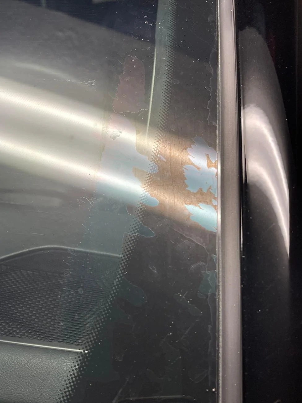 Rivian R1T R1S Clearplex windshield protection showing wear after 17 months IMG_1219