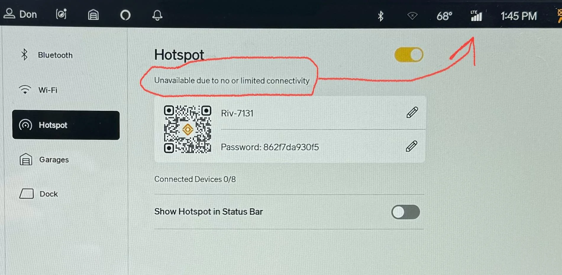 Rivian R1T R1S Hotspot Unavailable IMG_7866