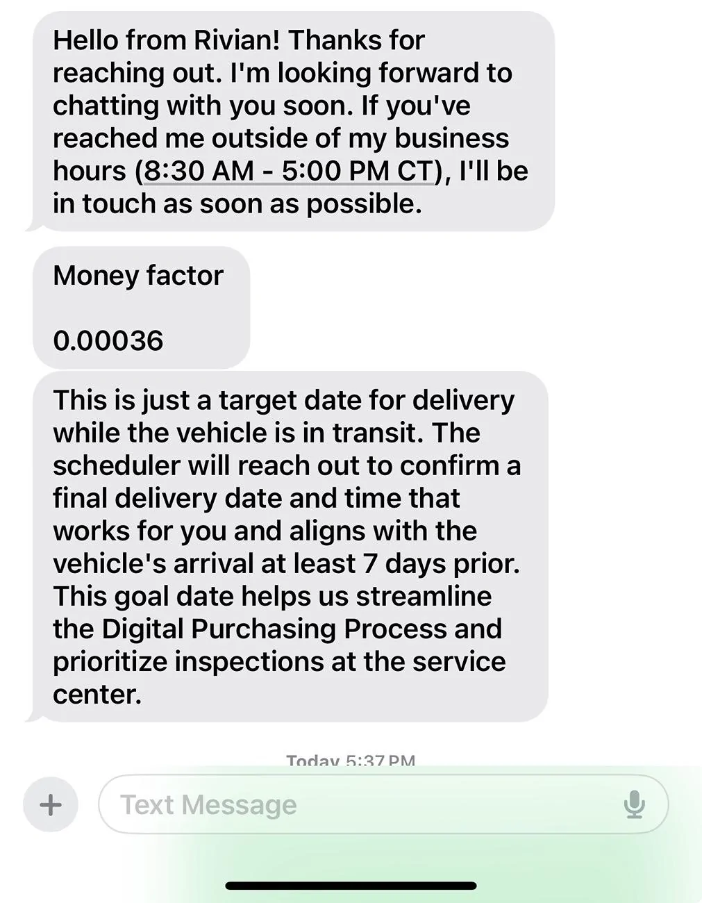 Rivian R1T R1S 2024 R1T Lease Residual/Money Factor IMG_5430