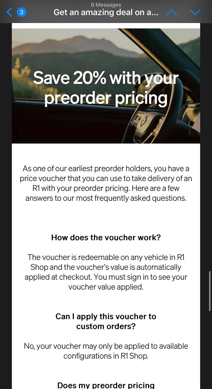 Rivian R1T R1S False Email Marketing? IMG_7979