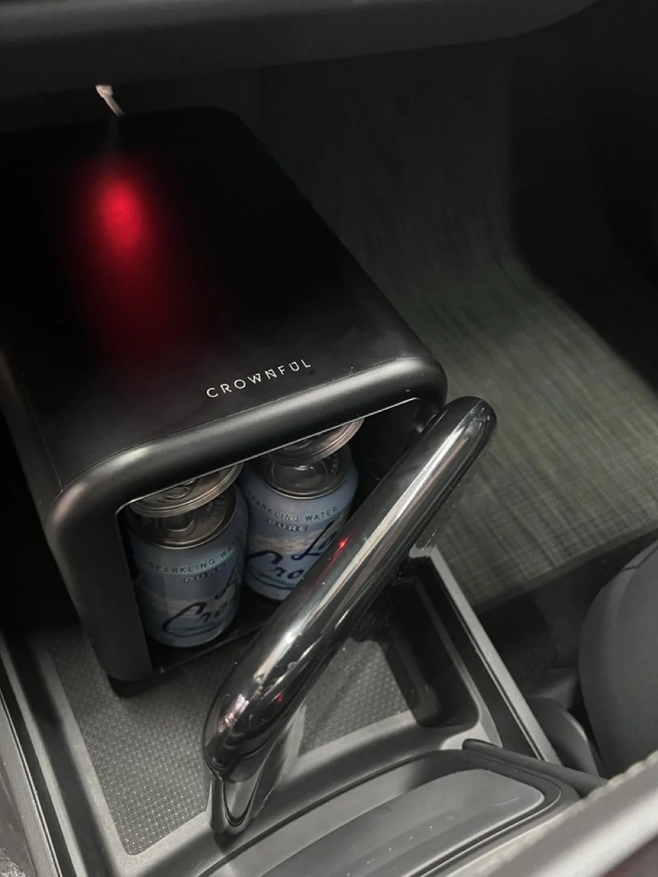 Rivian R1T R1S Front row center fridge option open