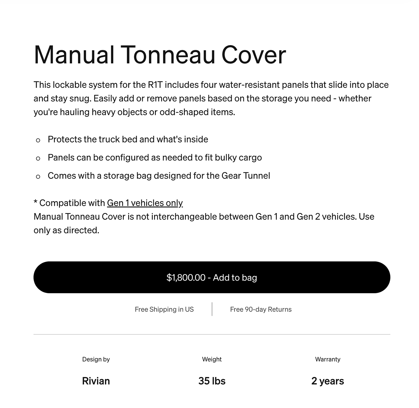 Rivian R1T R1S Powered Tonneau cheaper than Manual Tonneau? Screenshot 2024-08-23 at 11.30.36 PM