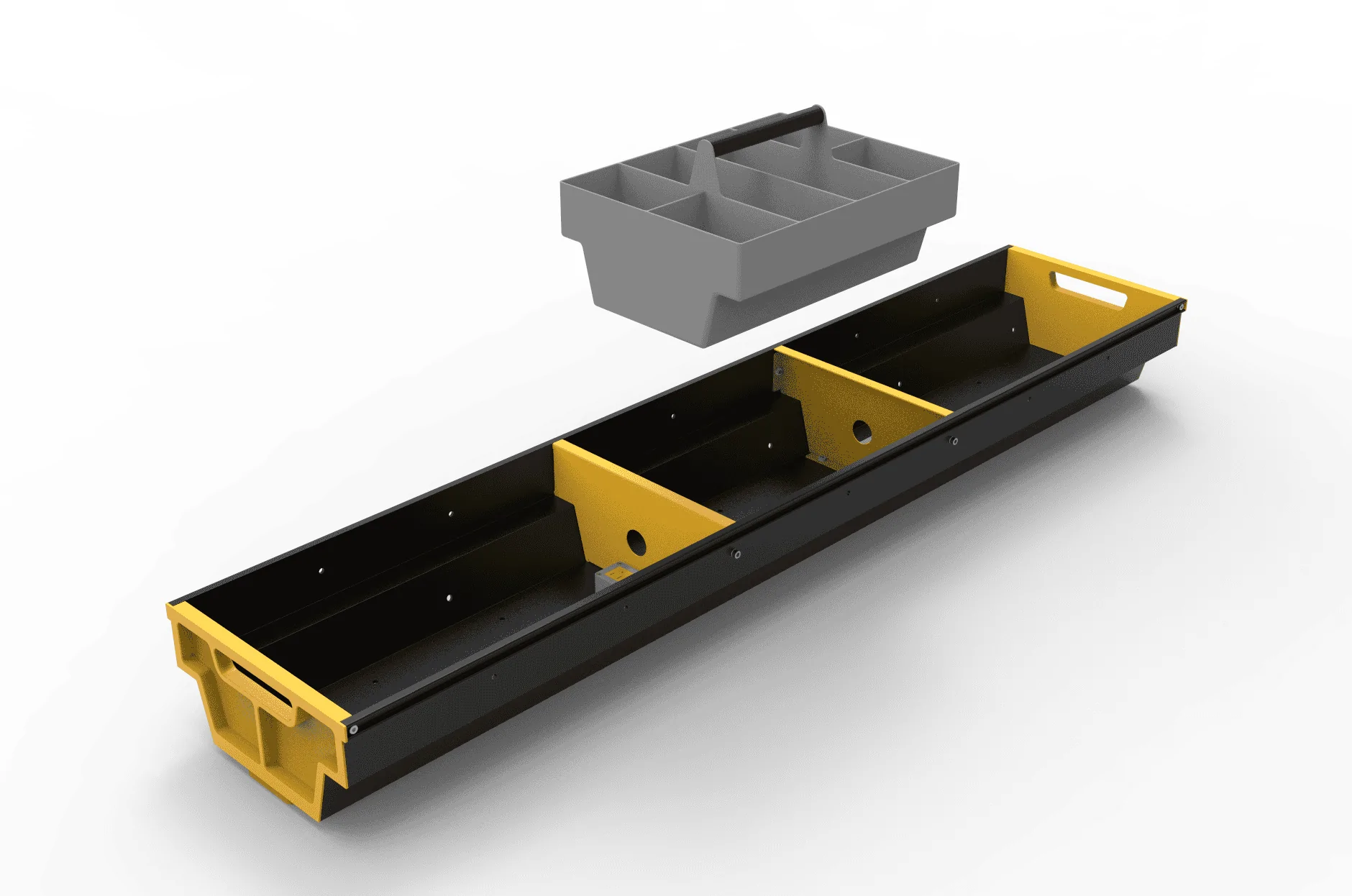 Rivian R1T R1S Gear Tunnel Slide Options Compared drawer-bin-02