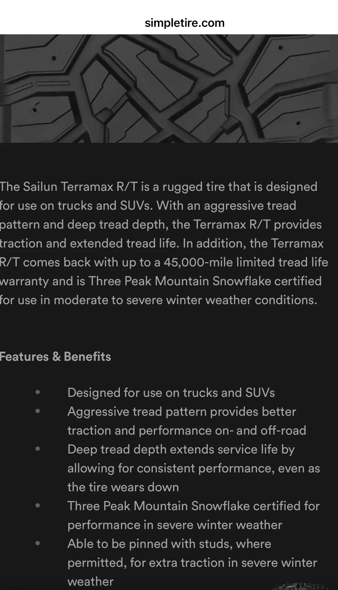 Rivian R1T R1S Winter tire highlight: Sailun Terramax R/T IMG_0224