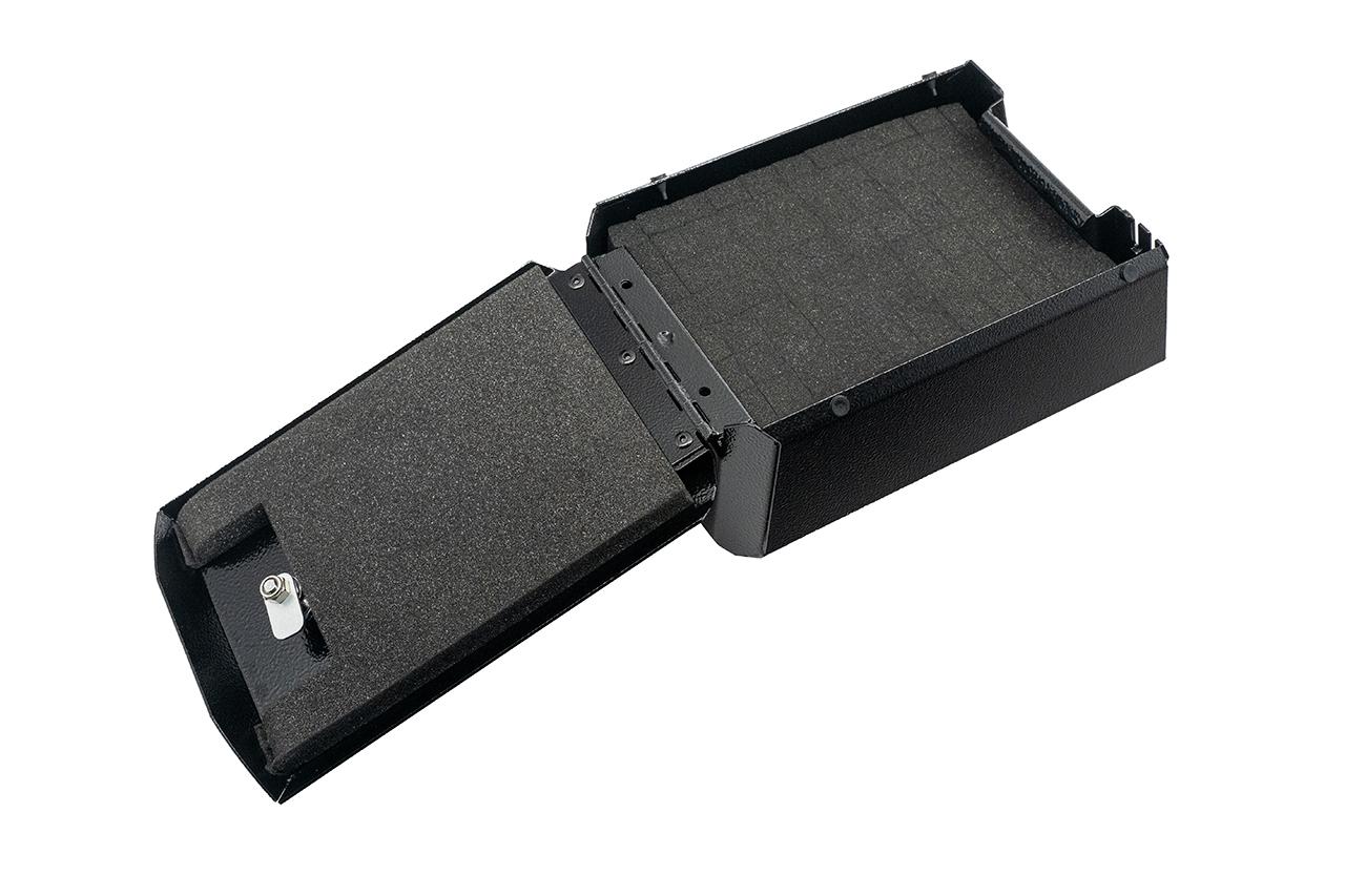 Rivian R1T R1S New Gun & Valuables Steel Case Vault for Camp Speaker Dock - from EV Sportline, In-stock! Rivian-R1T-Gun-Safe-Lock-Box-4