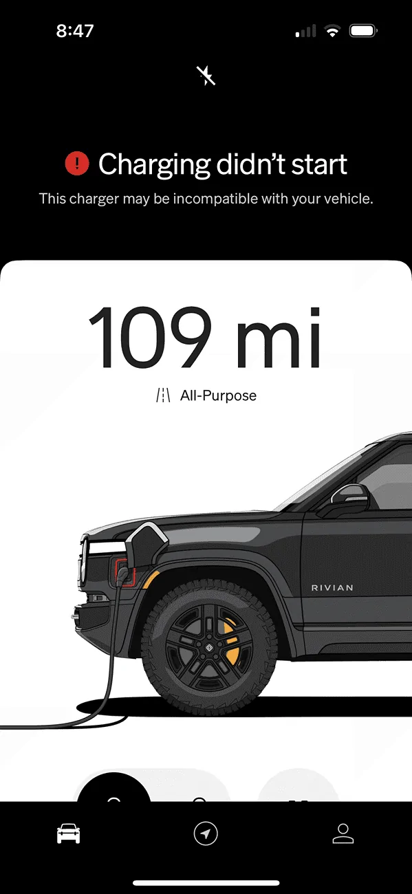 Rivian R1T R1S Rivian brand EVSE not compatible with Rivan (error message) 1725384759005-1