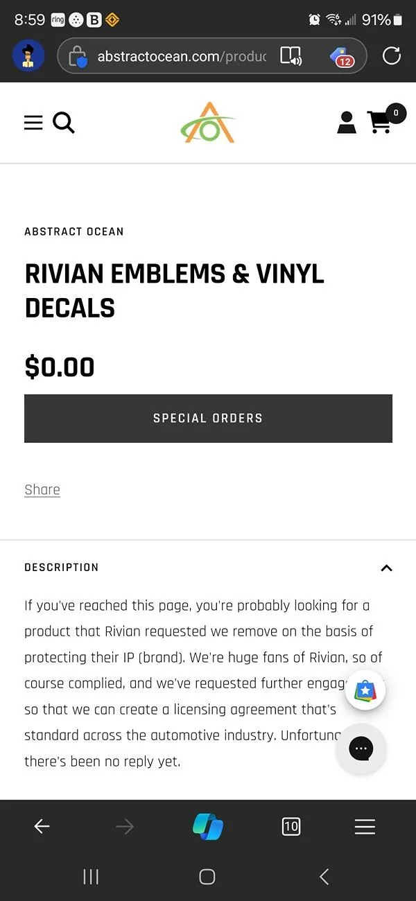 Rivian R1T R1S Chrome or Blackout Emblems - from which vendor would you recommend? Screenshot_20240908_085930_Edg