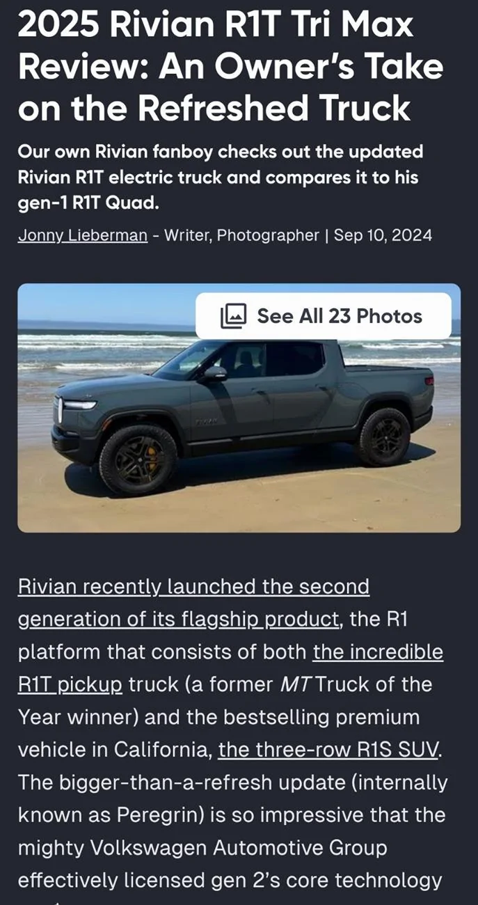 Rivian R1T R1S 2025 Rivian R1T Tri Motor Review by Motortrend 1000031196