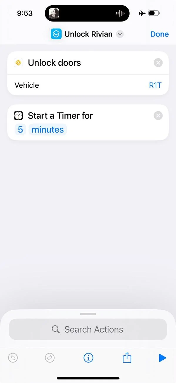 Rivian R1T R1S Will Action Button on Iphone 15/16 work to enable Lock/Unlock ?? IMG_33DC92975968-1
