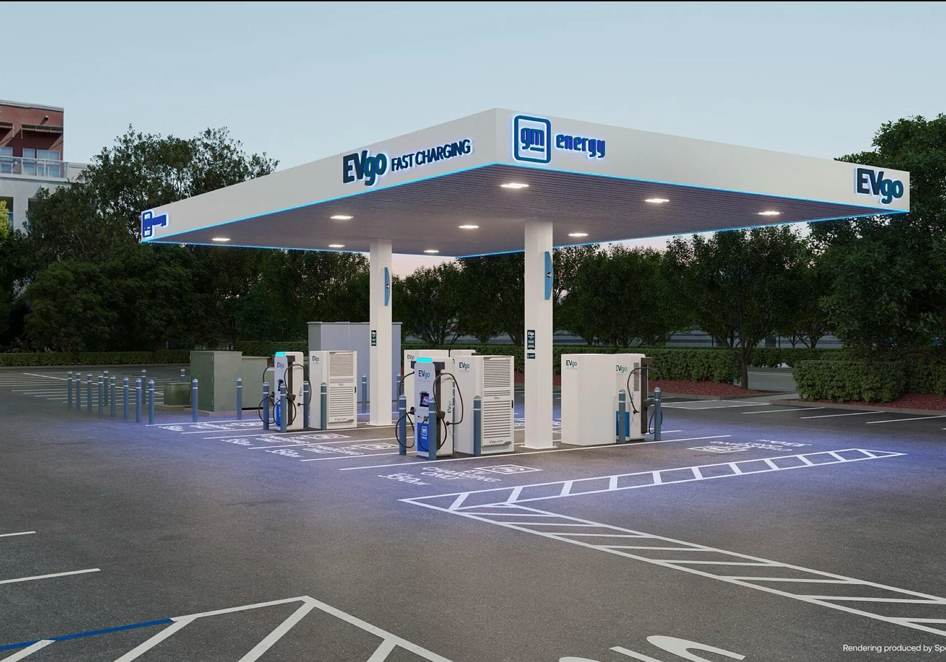 Rivian R1T R1S GM / EVgo charging stations look like gas stations IMG_1813