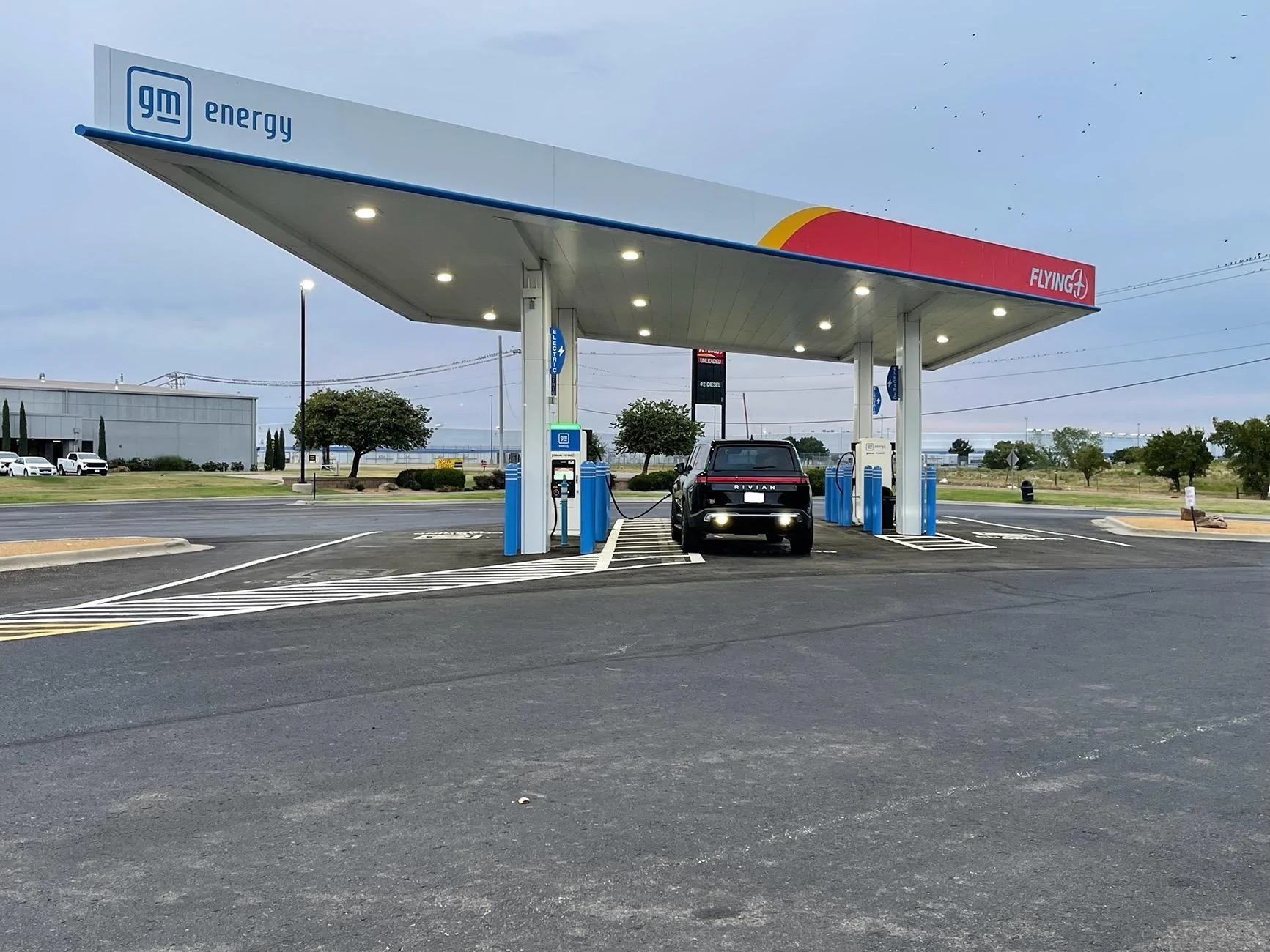 Rivian R1T R1S GM / EVgo charging stations look like gas stations img_7621-jpeg