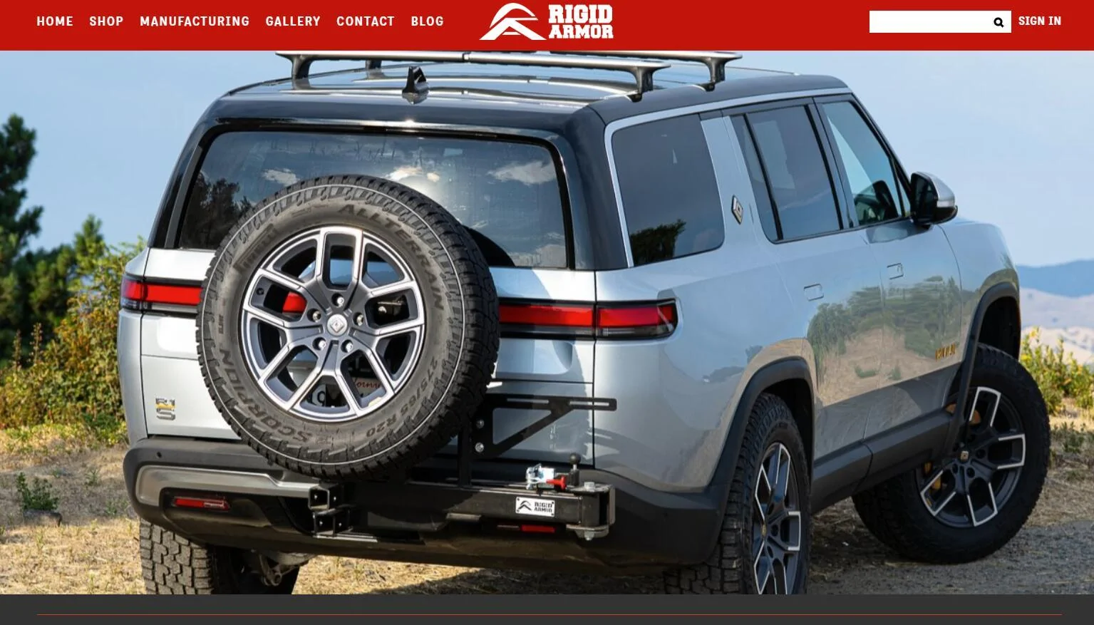 Rivian R1T R1S Rigid Armor hitch spare tire carrier for R1S -- installed photos & review 1726334458082-3h