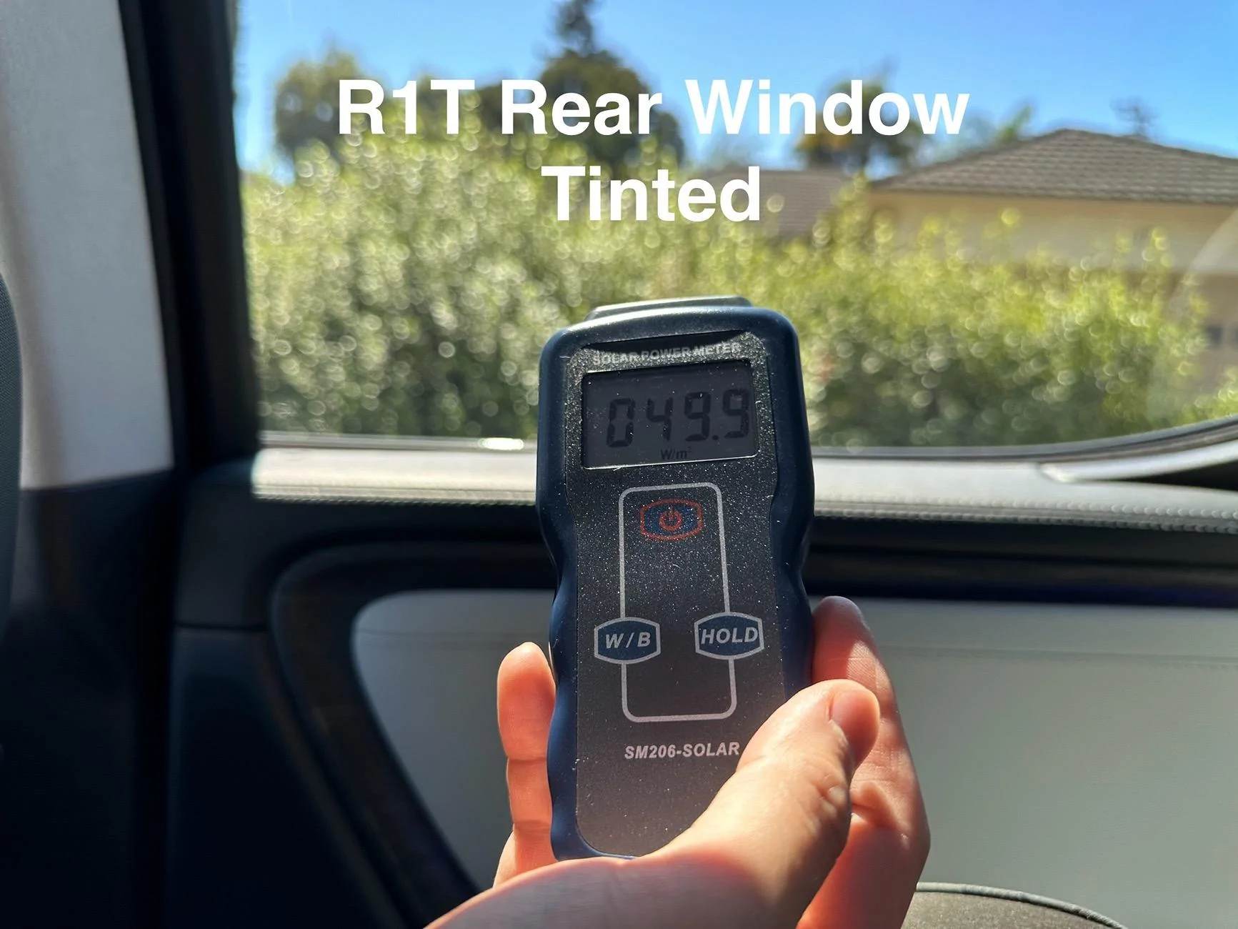 Rivian R1T R1S Dynamic Glass Roof blocks 60% of sun's power vs. regular panoramic roof. But, tint windows first. IMG_0573