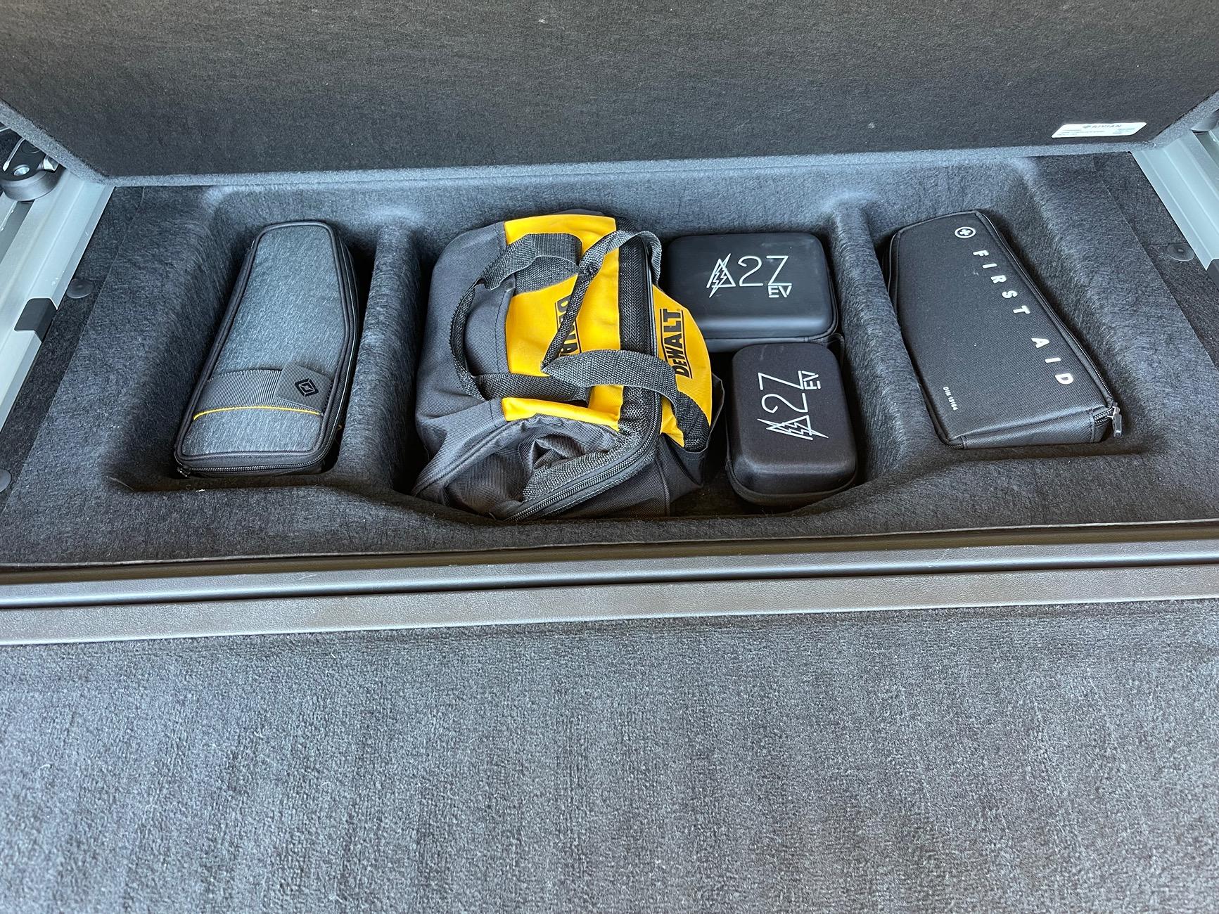Rivian R1T R1S Ideal place to store portable charger / charging adapters? IMG_8230