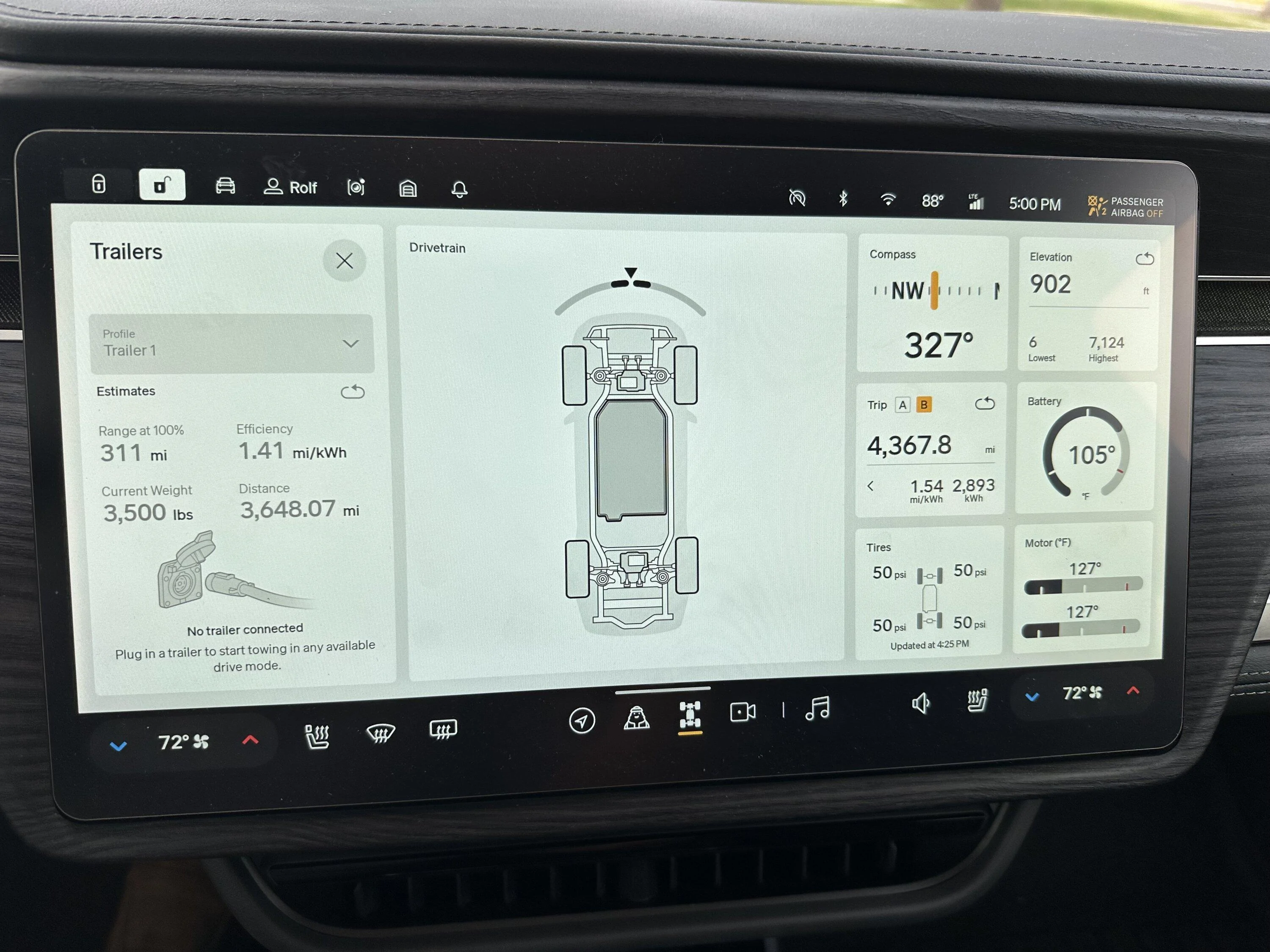 Rivian R1T R1S Towing stats: 3650 miles, total miles just under 4400 miles (2023 R1T DM Max pack w/ 2020 Airstream Basecamp 16X) Final number Fargo:Crater Lake:Oregon