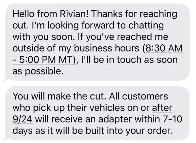Rivian R1T R1S NACS DC Tesla Adapter News Update: Timetable, Priority, Gear Shop Availability 1726947766979-29