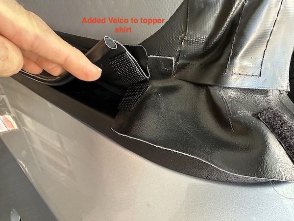 Rivian R1T R1S Flated Air-Topper modifications for R1T Left corner added Velcro