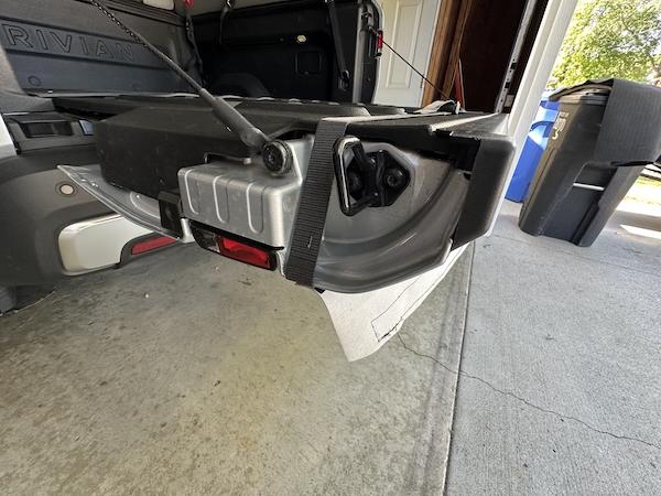 Rivian R1T R1S Flated Air-Topper modifications for R1T Strap in position left sid