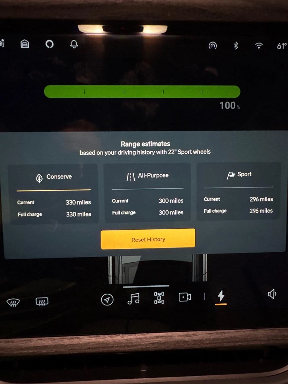 Rivian R1T R1S Is there a way to reset efficiency? imag
