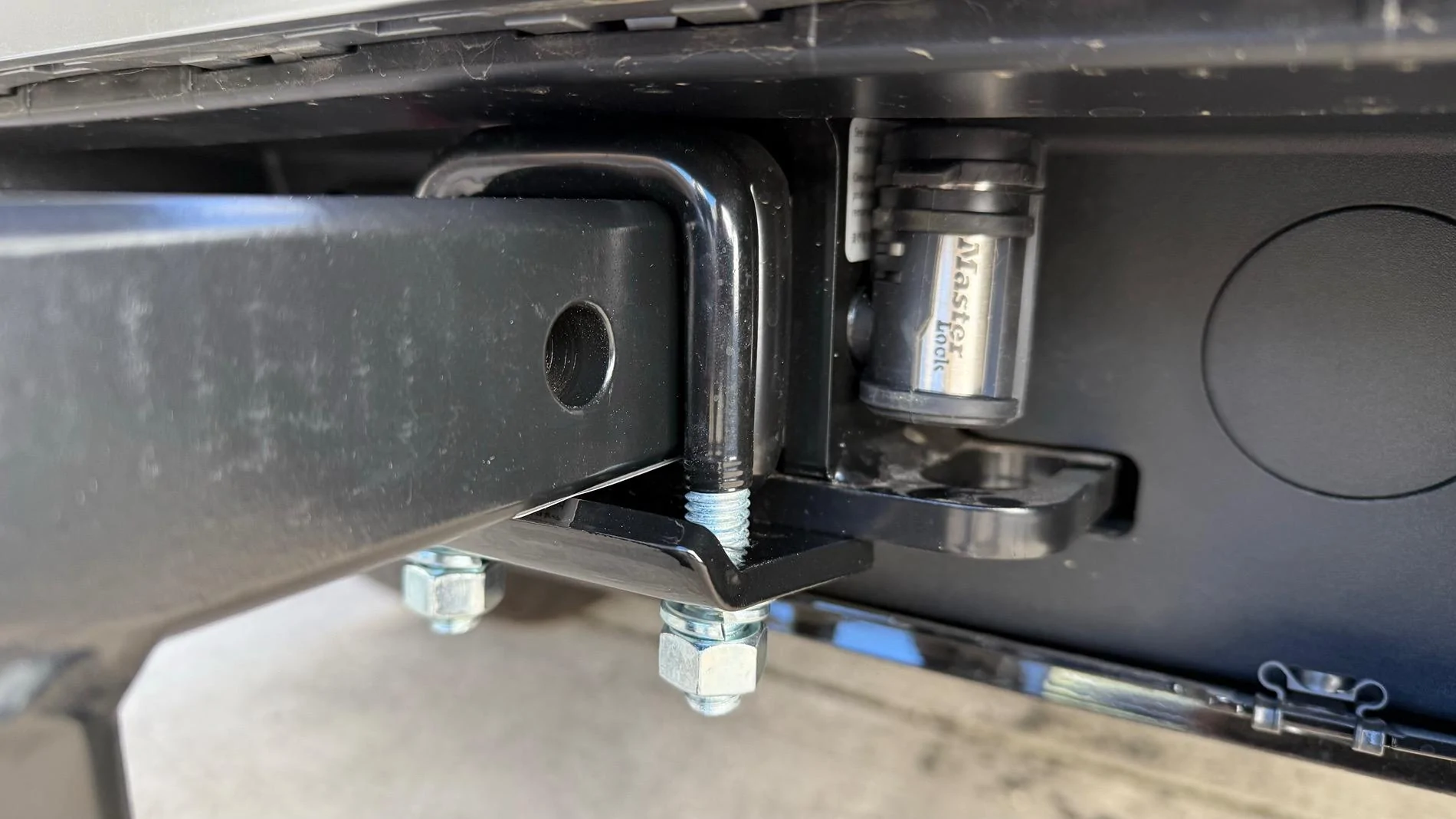 Rivian R1T R1S Adding drop hitch receiver to lower bike rack IMG_0082