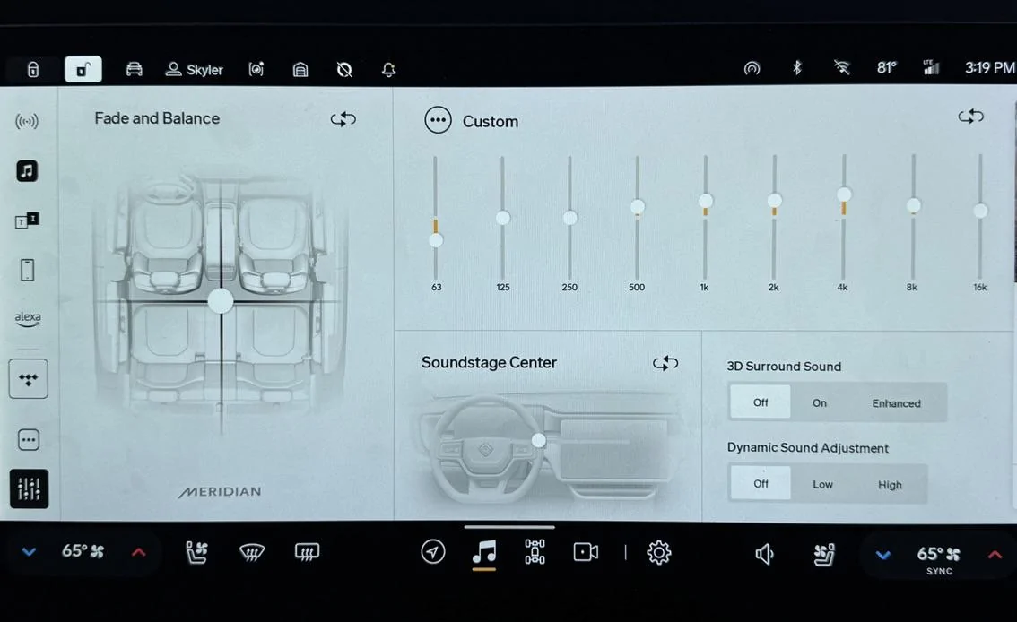 Rivian R1T R1S How to Improve a Gen 1 Rivian R1S’s Meridian Sound System After Update 2024.27.01/35.00 With Simple EQ Changes 8022C75B-5F94-42C5-B0A7-A8B2E6AADA35_1_105_c