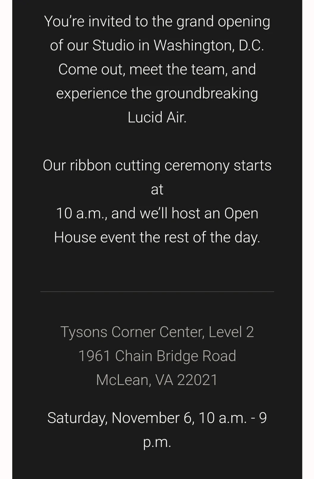 Rivian R1T R1S Lucid at Tysons 1636035509547
