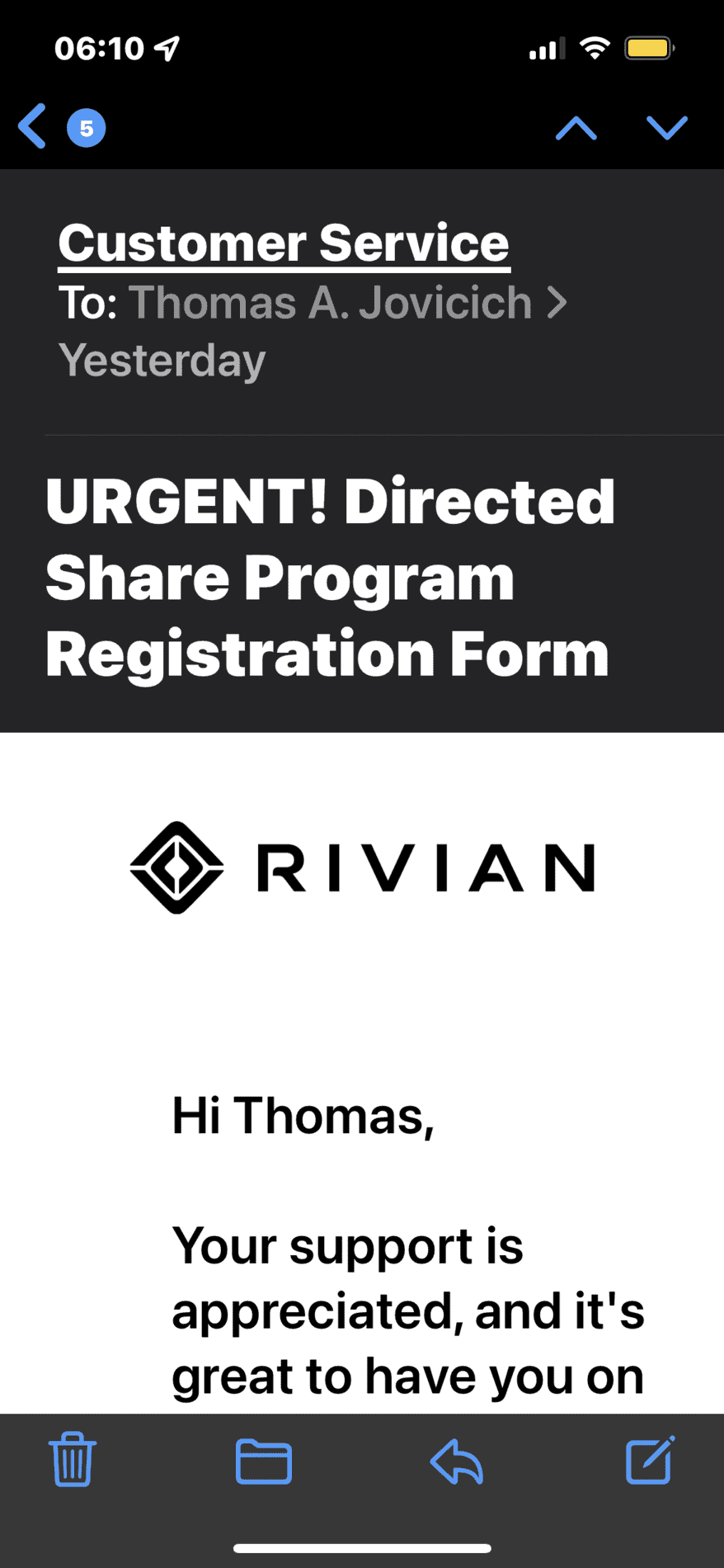 Rivian R1T R1S Anyone get urgent email from Rivian on DSP? D9B94B25-FDA1-4B5F-90D6-6978CDE2D722