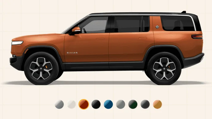 Rivian R1T R1S New Rivian.com Website Launched + Gear Shop! Orange R1S