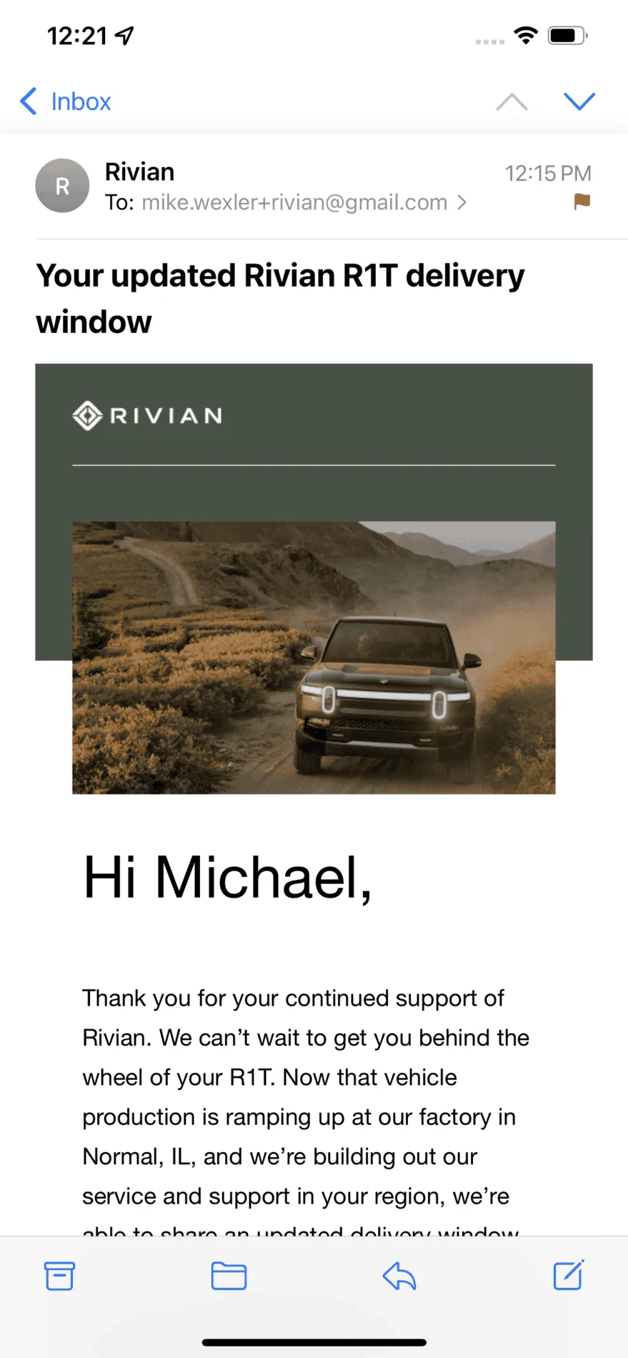 Rivian R1T R1S ? Rivian Sends Delivery Window E-Mail. What’s Your Dates? => Vote in Poll! F7D21A6B-592E-4051-BCA7-1C8F0A6361FC