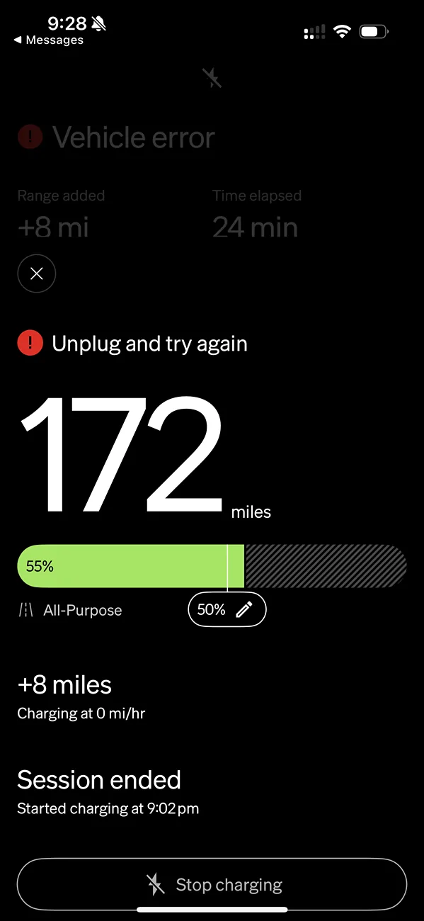 Rivian R1T R1S R1S Gen2 - Charging Errors IMG_8702